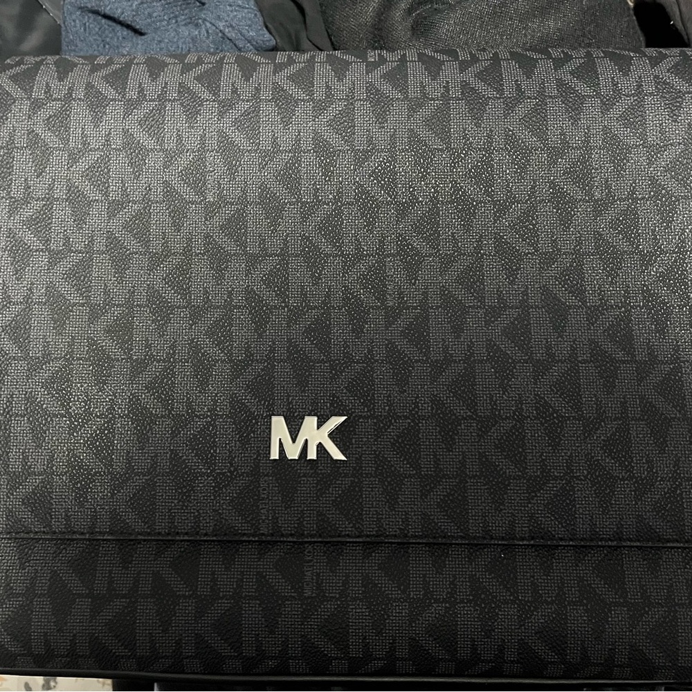 Michael Kors Black Monogram Messenger Bag